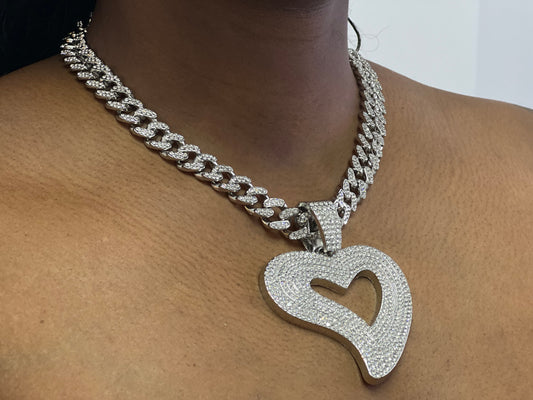 Chunky Love Heart Pendant Necklace