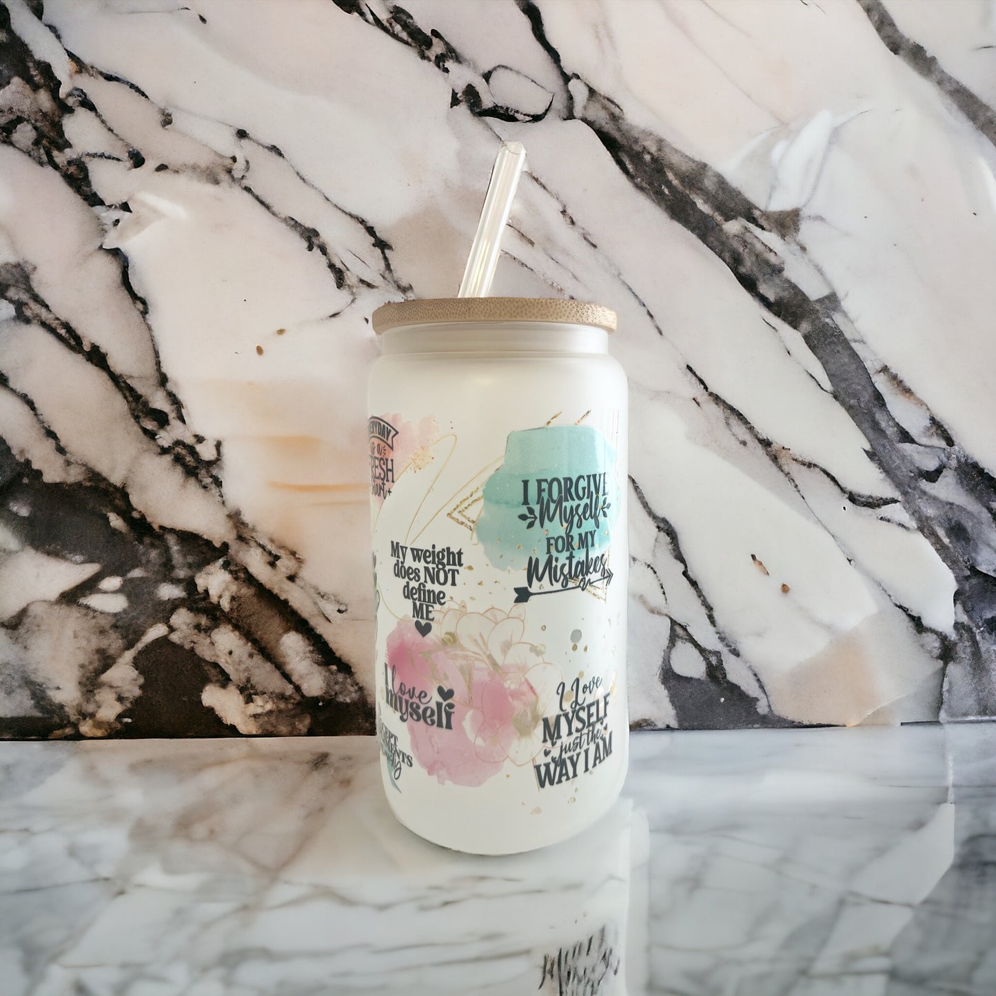 Frosted Tumbler with Design | Motivational tumbler | Affirmation tumbler | Inspirational tumbler