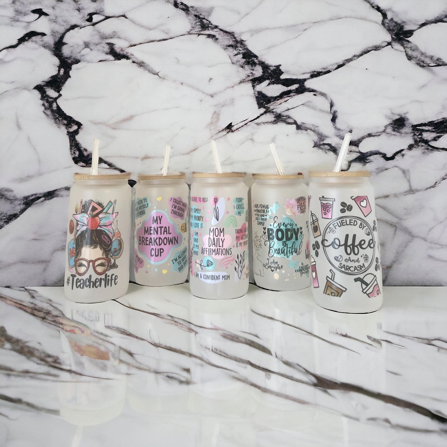 Frosted Tumbler with Design | Motivational tumbler | Affirmation tumbler | Inspirational tumbler