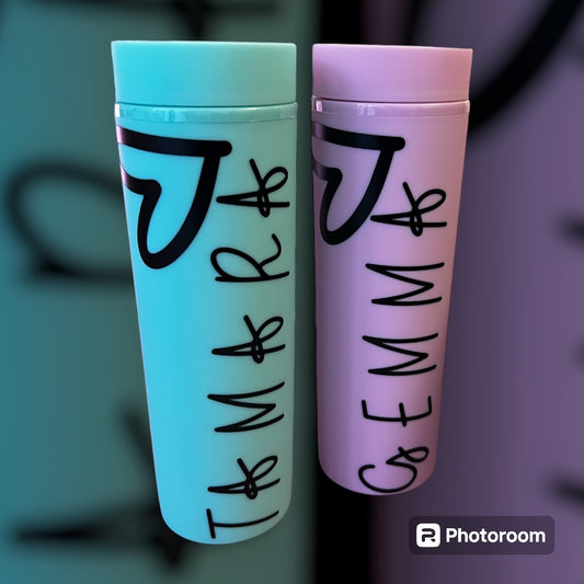 16oz Tall Tumbler | Personalisation available | Matte colours | Straw included | Reusable |