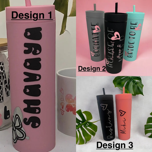 16oz Tall Tumbler | Personalisation available | Matte colours | Straw included | Reusable |