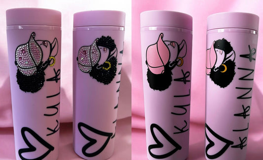 16oz Tall Tumbler | Personalisation available | Gemstones | Sparkle | Matte colours | Straw included | Reusable